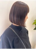 王道まとまるボブ×やわらかベージュ