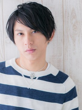 モッズヘアー メン 戸田公園店(mod's hair men) 流しバングの七三分けダークアッシュラフフェザーa戸田公園