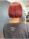 ぱつボブ/ミニボブ／ケアブリーチ/ハイトーン／暖色カラー