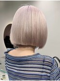 ミルクティーベージュダブルカラーインナーカラーショートボブ