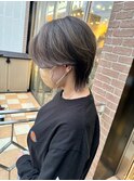 襟足ショート アッシュグレー グレージュ シルバーホワイト