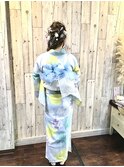 ゆかたの着付けとヘアセットは岡山表町のヘアースペースムーンへ