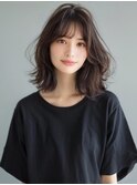 ☆オリーブグレーココアベージュ小顔クラゲヘアー/黒髪/髪質改善