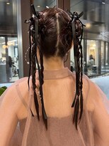 カチモリヘア　ツインアレンジ　結婚式ヘア