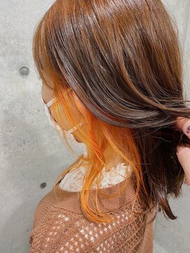 アイビー 吉祥寺(aivee) インナーカラー×オレンジ×イヤリングカラー×インナーショート