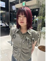 エアー 銀座タワー(AIR)&nbsp;カシスピンクカラー/顔まわりレイヤー/くびれヘア