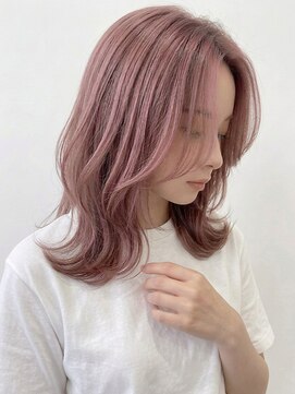 メラク バイ コア(Merak by CoRe.gn) ブリーチなし透明感ピンクカラー顔周りくびれヘア夏カラー