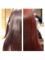 カシュカシュヘア(Cache-Cache hair)&nbsp;ダブルカラー　～可愛らしいチェリーピンクに。～