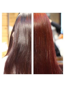 カシュカシュヘア(Cache-Cache hair) ダブルカラー ~可愛らしいチェリーピンクに。~