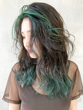 アルバム 渋谷パルコ(ALBUM) モスグリーンポイントカラー_ハイライトカラー_ba300942