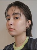 顔周りレイヤーカットグレージュカラーくびれボブショートカット
