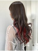 【FOLK】透明感グレージュ＆インナーピンク☆似合わせロング♪