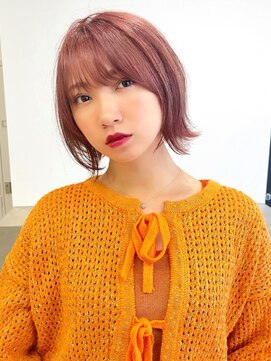 セイドット フクオカ(Say.FUKUOKA) Say.岩井 くびれショートボブ×くすみピンク×外はね