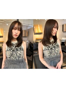 【小顔カット+艶カラー+トリートメント\5300～】全て計算しつくされたデザインで印象を変える♪