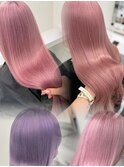 13894ブリーチ＆ダブルカラー韓国レイヤーラベンダーピンク