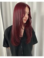 ハピネス 梅田茶屋町店(HAPPINESS) ブリーチなしダブルカラーワインレッド