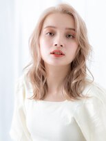 カバーヘア ブリス 北浦和(COVER HAIR bliss)&nbsp;大人可愛いシャンパンベージュ立体感ウェーブ//北浦和10代20代