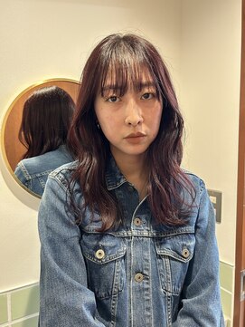 ニコトウキョウ 新宿(nico TOKYO) ダブルカラーチェリーレッドピンクブラウン韓国レイヤーロング