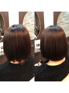 ジェムヘアー(J'aimeHair) リタッチハイブリッド縮毛矯正・内巻きボブ