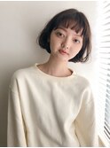 《melt》切りっぱなし重めボブワンカールダメージレスパーマ小顔