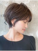 大人可愛い前下がりショートボブ/束感ショート/30代40代50代