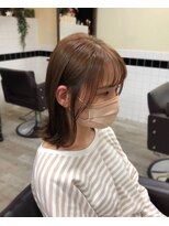 ラッキーヘア 加古川(Lucky Hair)&nbsp;透明感キャラメルブラウン/外ハネミディ【シン】