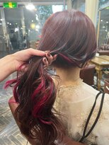 バイブアンドアネックス(VIBE & ANNEX)&nbsp;《momoka》インナーカラーエクステ チェリーレッド横浜10代