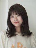 ミディアム レイヤーカット オリーブベージュ フルバング