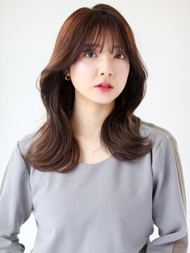 ヘアサロン ガリカ 表参道(hair salon Gallica) こっくりマロンブラウンに顔まわりレイヤーのくびれミディアム