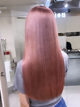 ベレーザ 渋谷(BELEZA) 10108秋色ピンクヘアーウルフレイヤーロングミルクティーピンク