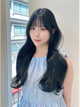 ニューヨークニューヨーク なんば道頓堀店(NYNY) 韓国 レイヤーカット 顔まわりカット ブルーブラック