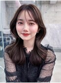 美髪韓国レイヤーイメチェン夏ハイライトカラーくびれヘア