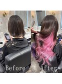 ダークショコラ×ピンク×パープル#シールエクステ#韓国#新宿