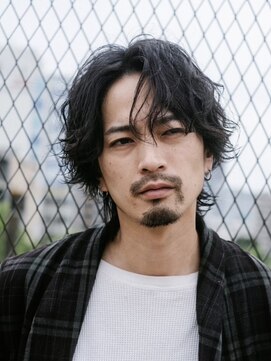 オルト(Altn) 大人の波巻きスパイラルパーマミディアムロングメンズカットヘア