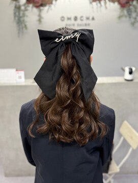 オモチャ(OMOCHA) 大人可愛いリボンハーフアップ