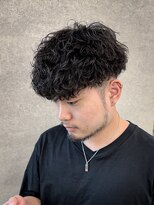 men's salon Gaudi 池袋店【メンズサロン ガウディ】 メンズ刈り上げツーブロックマッシュ×波巻きツイストスパイラル