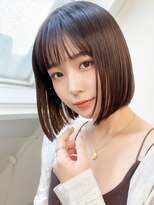 アース 相模大野店(EARTH)&nbsp;ブリーチなしカラー×縮毛矯正ボブ/春の大人可愛いボブ