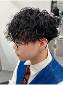フェザーパーマサーフカール刈り上げセンターパート