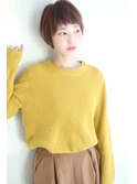 ローライトアッシュブラウン大人かわいい小顔ワンサイドショート