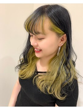 ジェニックバイノギオ(GENIC by Nogio) 【#フェイスインナーカラー】ダークグレー×イエロー by RISA