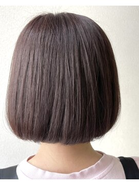 オウルヘアー(Owl hair) 大人ボブ/ピンクグレージュ/白髪染め