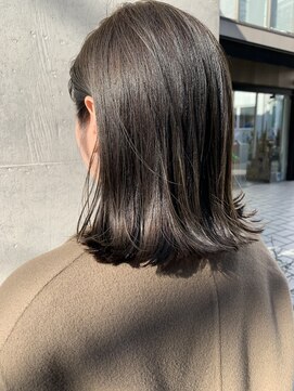 グロウ 丸の内(GLOW) グレージュオリーブグレージュベージュ艶髪2wayバング甲府美容室