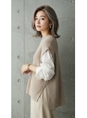 上品ハイトーン×くびれミディアム　外ハネボブディ