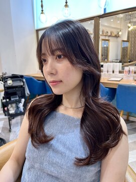 ロンドアベニール 北千住(Lond avenir) くびれヘア/顔周り/韓国/レイヤーカット/黒髪/ミディアム北千住