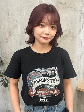 アロ 大阪梅田(alo) 【momoa】深みのあるボルドーカラー《ブリーチ/大阪梅田》