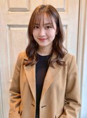 小顔/大人かわいい/透明感/巻き髪/レイヤー/シースルーバング