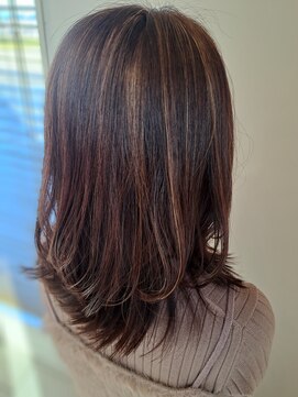 ラミュール 高師本郷店(La.Mur) ハイライトカラー/ブラウン/ハッシュカット/ミディアム/30代40代