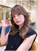 オリーブグレー/レイヤーカット/黒髪/マロンベージュ/北千住