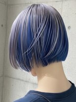 プネル(punel)&nbsp;アンブレラカラー　ブルー×シルバー　デザインカラー　原宿