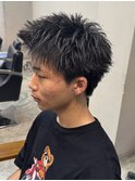 波巻きハイライトアップバングツーブロックマッシュ